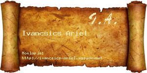Ivancsics Ariel névjegykártya